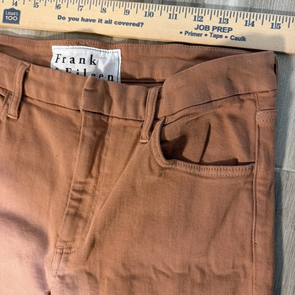 Frank & Eileen Galway Wide Leg Cropped Raw Hem Pants SZ 30 High Rise Rust Casual